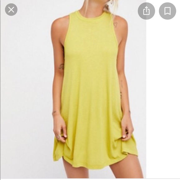 Free People Dresses & Skirts - Free People Mock Me Mini Dress -Chartreuse
